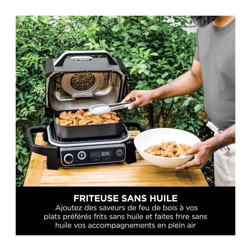 Barbecue électrique - Ninja - Woodfire - Og701eu - Grill, Fumoir & Air Fryer - Antiadhésif - Gris Et Noir - Image 4