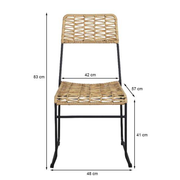 Lot de 2 chaises MASSA en résine tressée coloris naturel Beau Rivage - Image 3