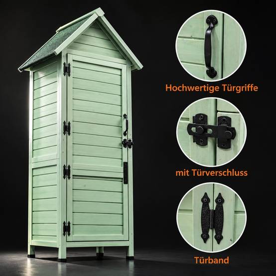 Armoire de Jardin Exterieur 3 Etageres Toit Asphalte Gris - Image 3