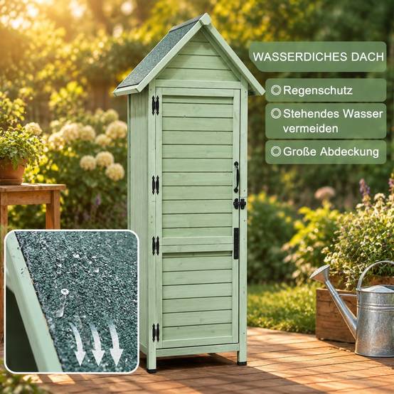 Armoire de Jardin Exterieur 3 Etageres Toit Asphalte Gris - Image 7