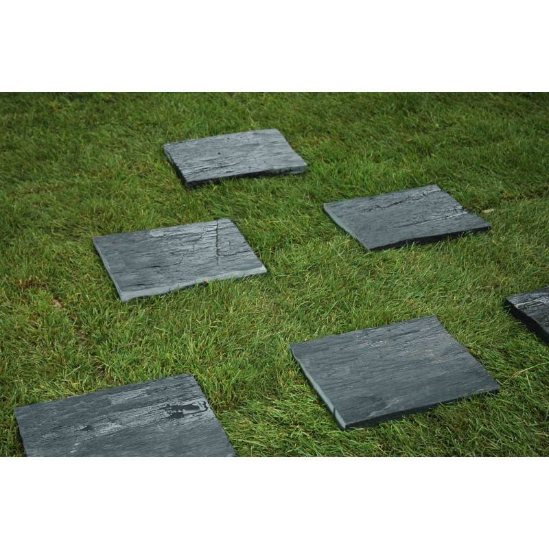 Pas japonais schiste ardoisier 40 x 30 cm - Noir (Lot de 10) - Jardinex - Image 4