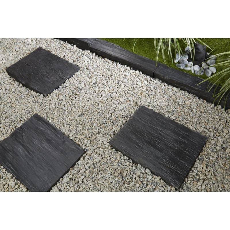 Pas japonais schiste ardoisier 40 x 30 cm - Noir (Lot de 10) - Jardinex - Image 5