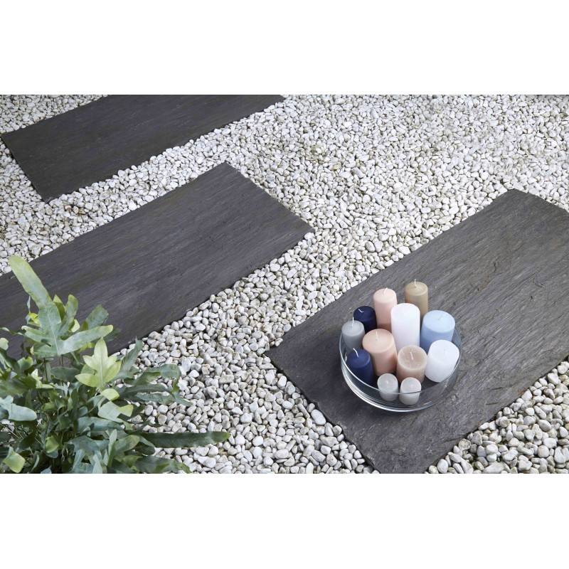 Pas japonais schiste ardoisier 40 x 30 cm - Noir (Lot de 10) - Jardinex - Image 2