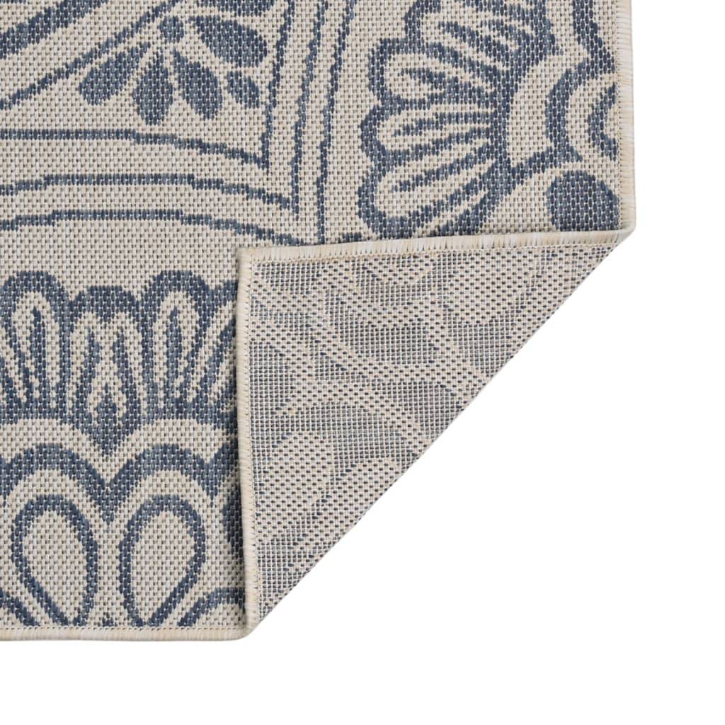 Tapis Extérieur Motif Bleu Tissage Plat en PP Résistant UV pour Balcon 80x150 cm – ComfortXL Outdoor Living - Image 2