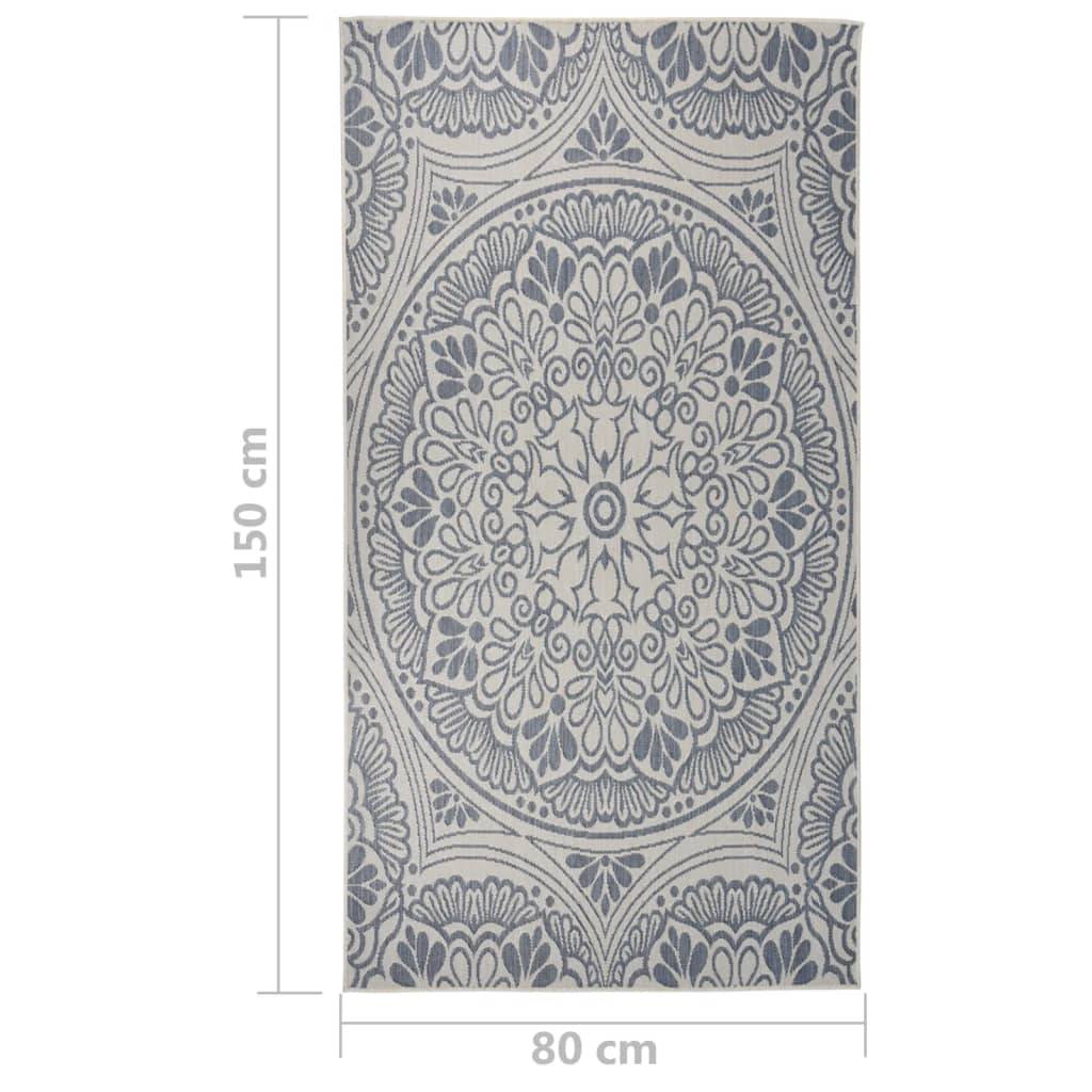 Tapis Extérieur Motif Bleu Tissage Plat en PP Résistant UV pour Balcon 80x150 cm – ComfortXL Outdoor Living - Image 6