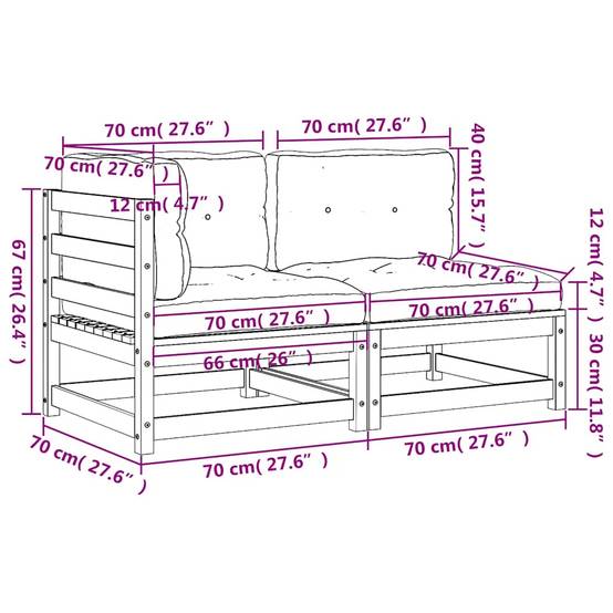 ComfortXL - Canapé Extérieur 2 Places Pin Imprégné avec Coussins Anthracite Résistant Pourriture – ComfortXL Outdoor Living - Image 6