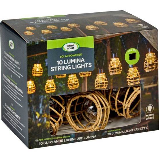 Guirlande solaire - SMART SOLAR - Lumina - 10 Leds - Faux rottin - Naturel - Image 3