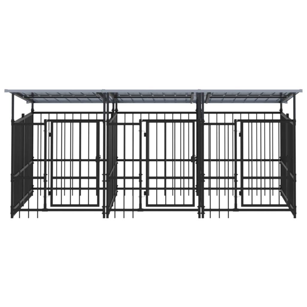 Vidaxl - Chenil d'extérieur avec toit pour chiens Acier 5,63 m² vidaXL 3124590 - Image 9