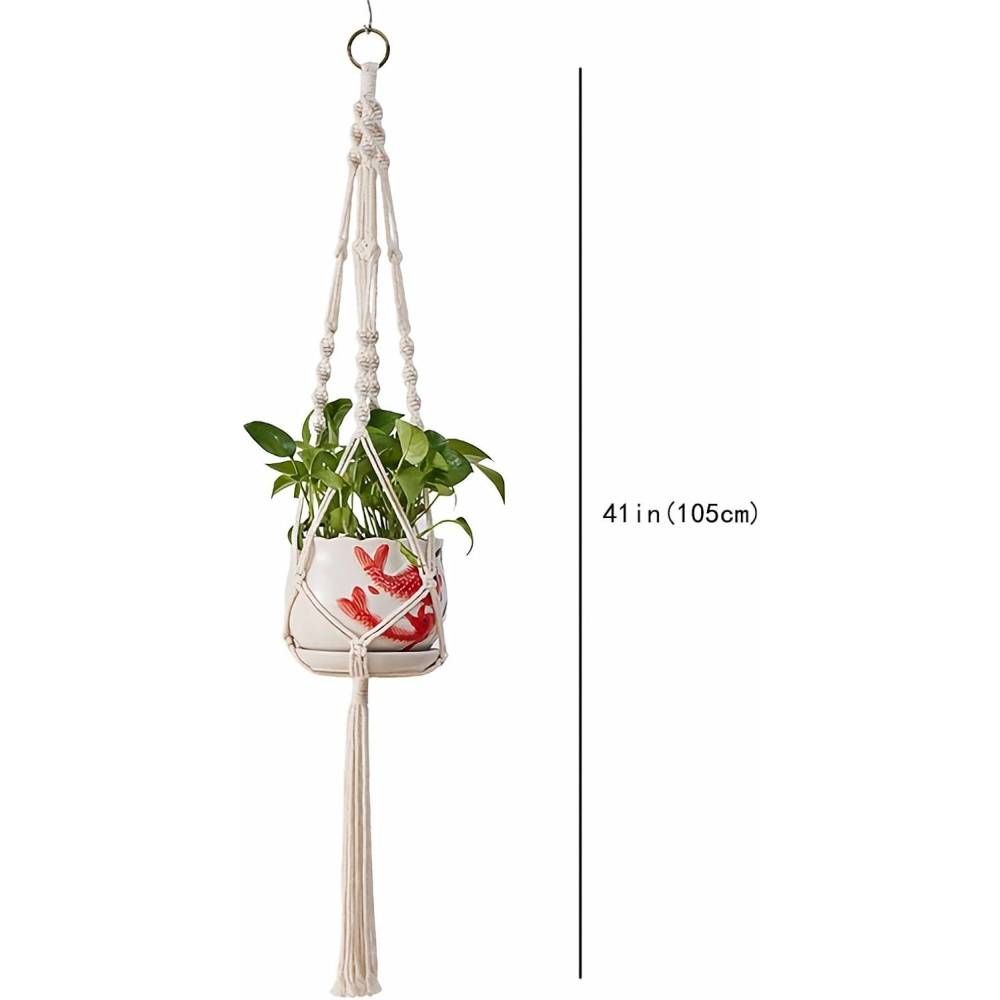 Jardinière suspendue coton - Pour balcon/intérieur - Décoration plantes - Image 5