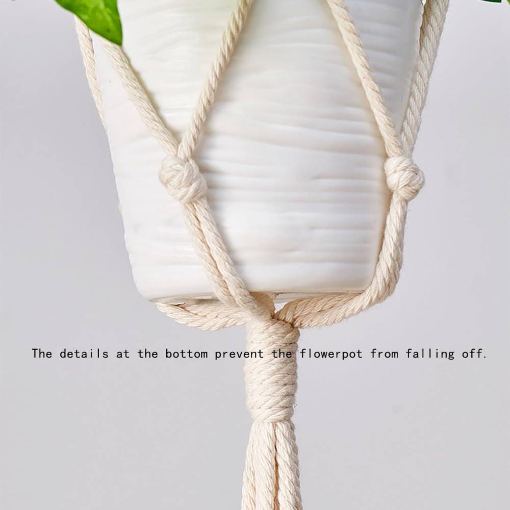 Jardinière suspendue coton - Pour balcon/intérieur - Décoration plantes - Image 4