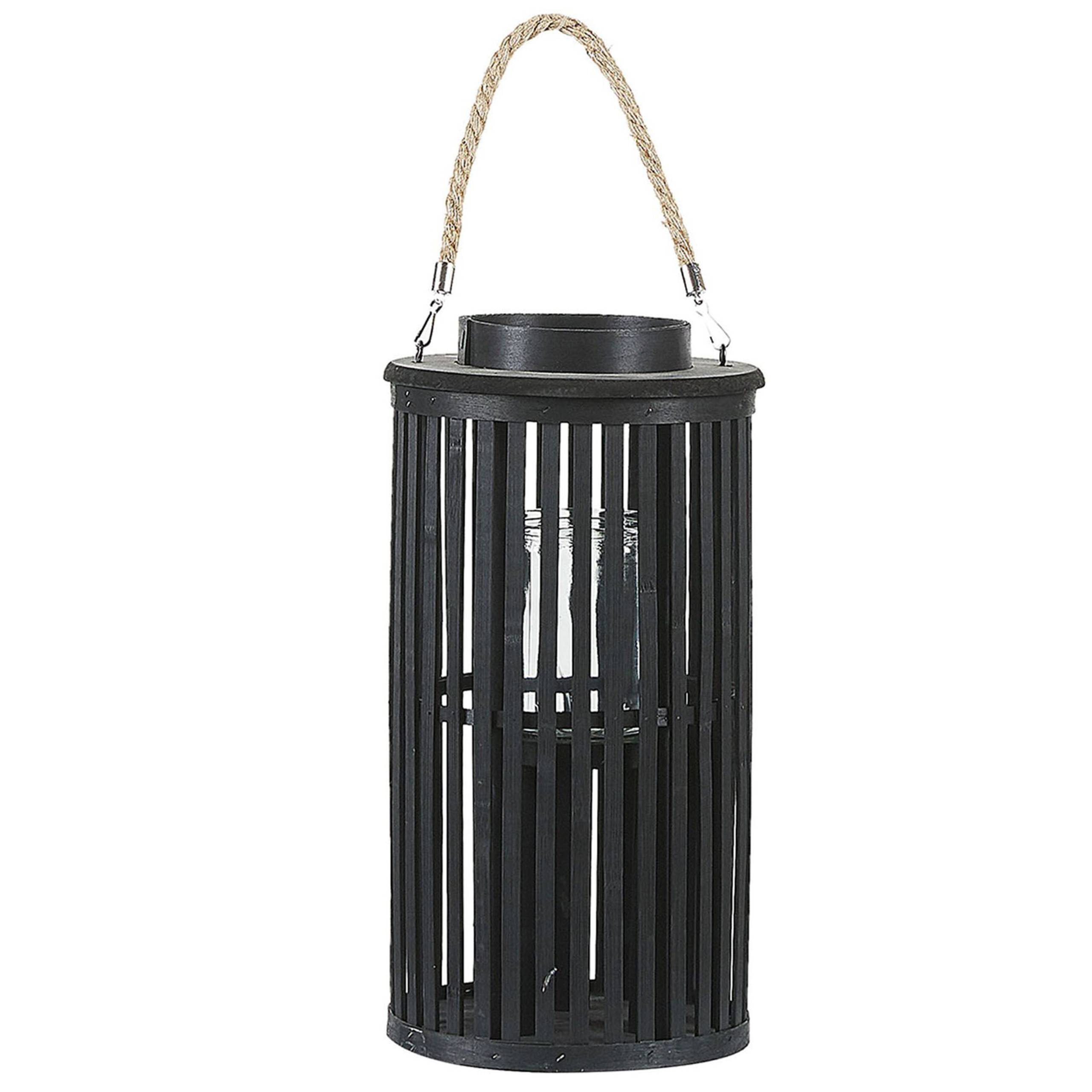 Beliani - Lanterne Bois de saule Noir LUZON - 21x21x40- Beliani - Image 4