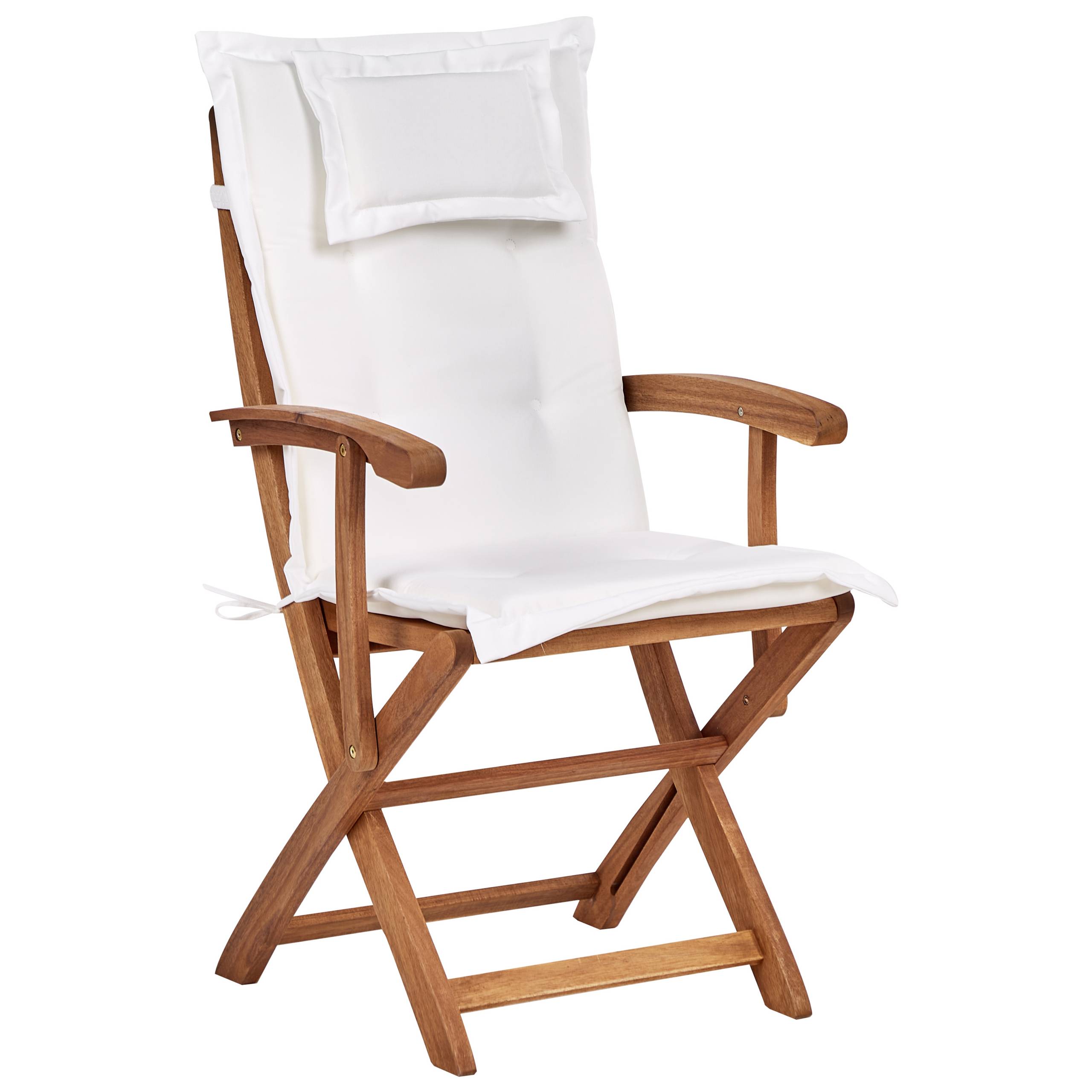 Beliani - Chaise de jardin Acacia Blanc cassé MAUI II - Beliani - Image 3