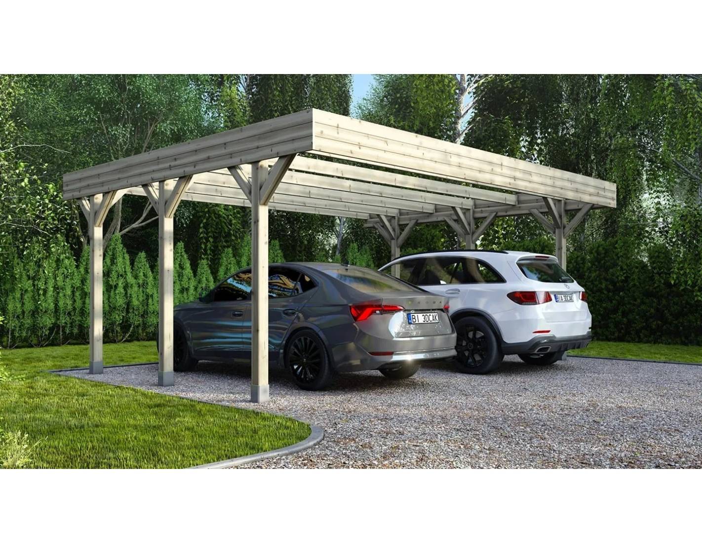 Altanka - Carport, abri de voiture 6.06x5.03 m - 30.48 m2 - CAR5 - ALTANKA - Image 1