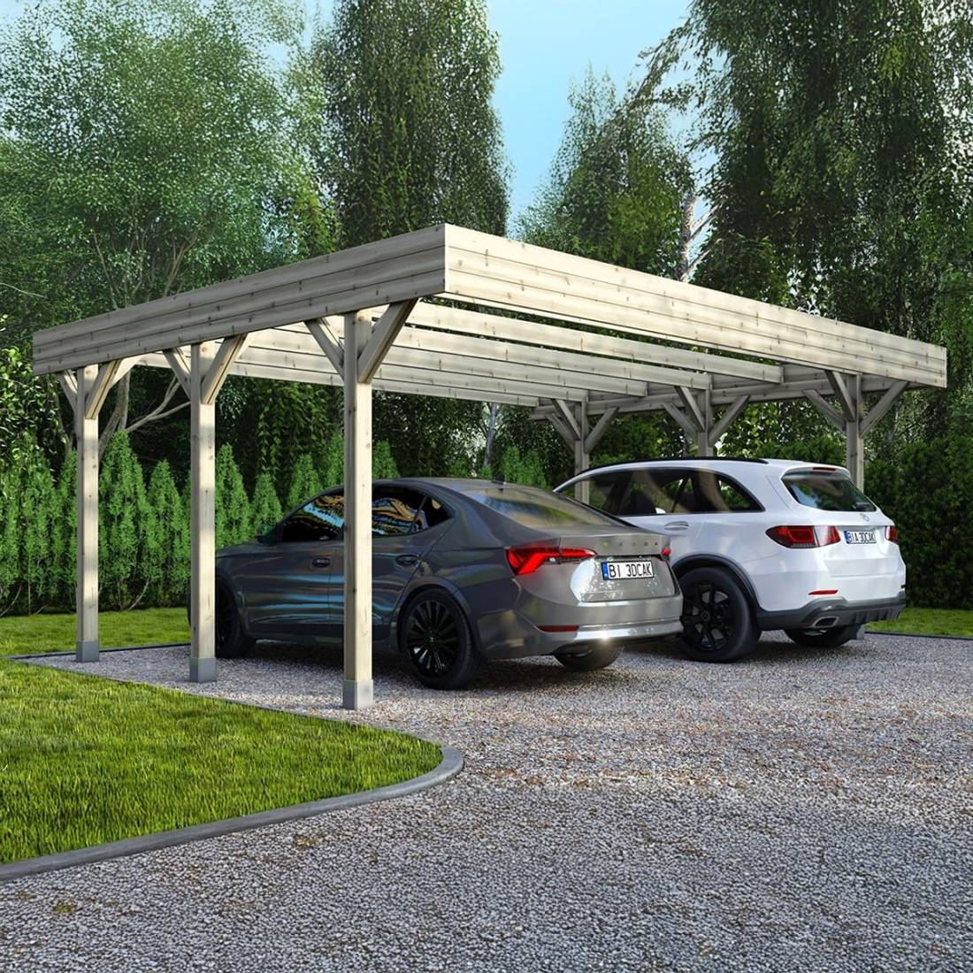 Altanka - Carport, abri de voiture 6.06x5.03 m - 30.48 m2 - CAR5 - ALTANKA - Image 2