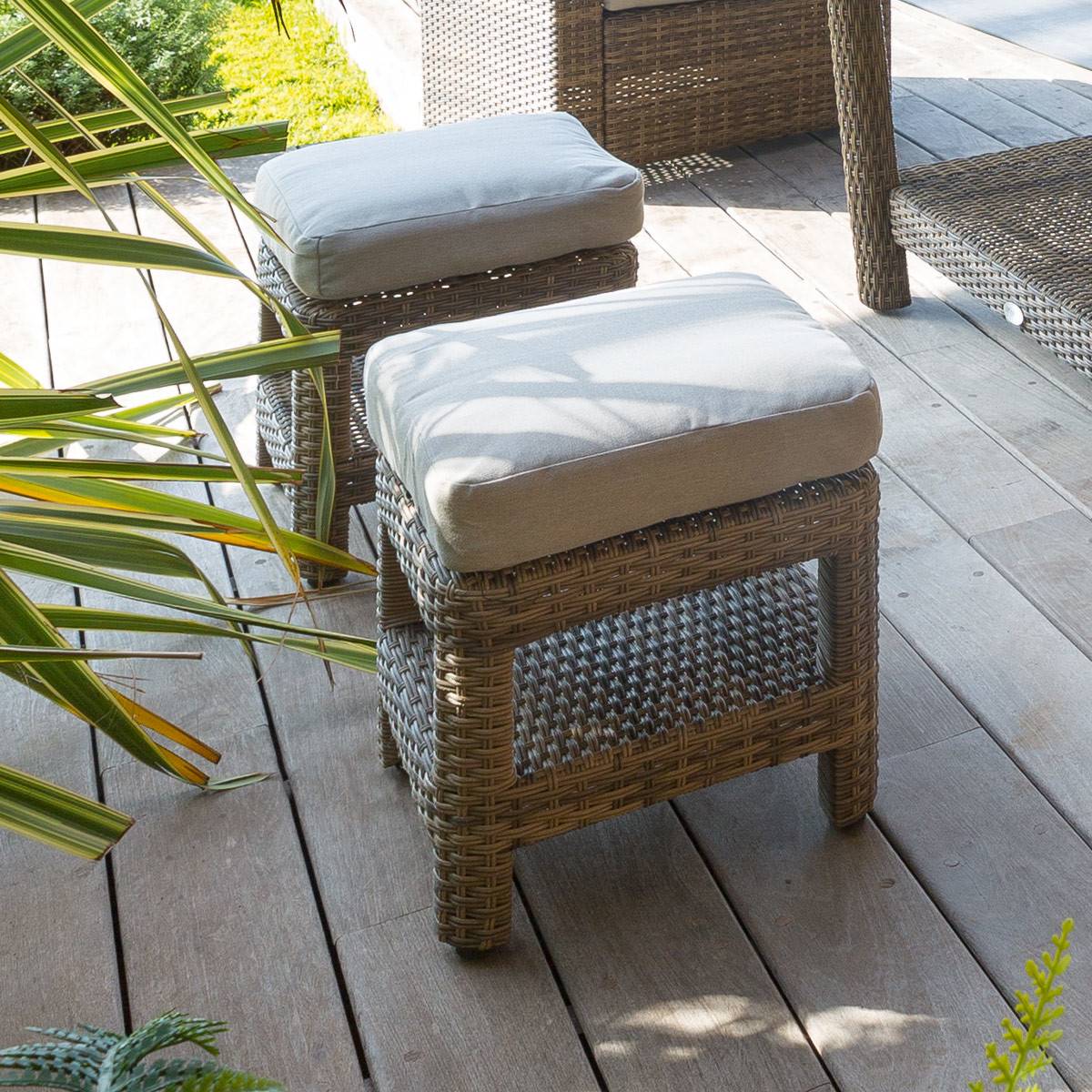 Hesperide - Pouf de jardin "Polynésia" naturae en aluminium traité époxy Hespéride - Image 1