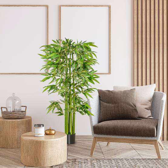 Bambou Artificiel XL 1,60H m 975 Feuilles denses réalistes Pot Inclus - Image 4