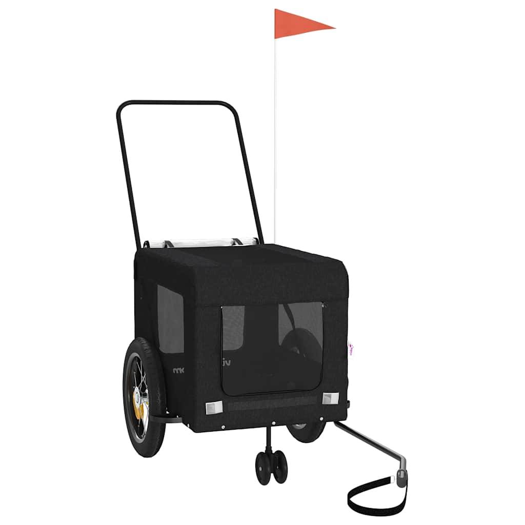Remorque de vélo pour animaux tissu Oxford et fer noir 120 x 54.5 x 53 cm - PANGIVO - Image 4