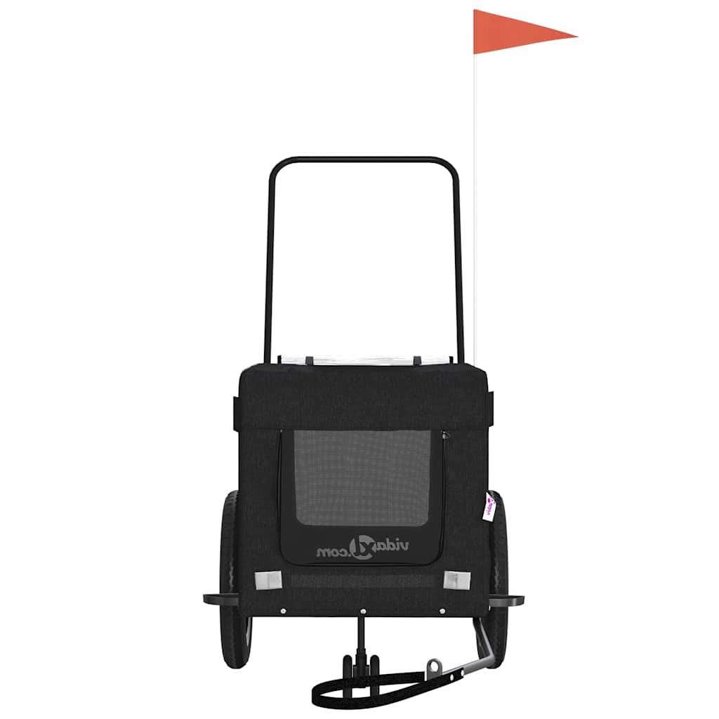 Remorque de vélo pour animaux tissu Oxford et fer noir 120 x 54.5 x 53 cm - PANGIVO - Image 5