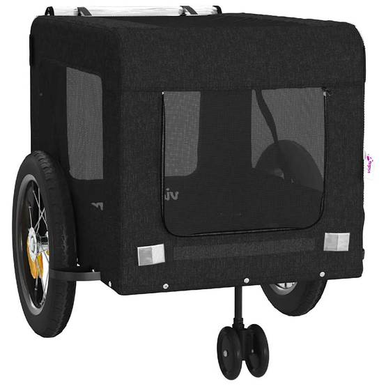 Remorque de vélo pour animaux tissu Oxford et fer noir 120 x 54.5 x 53 cm - PANGIVO - Image 6