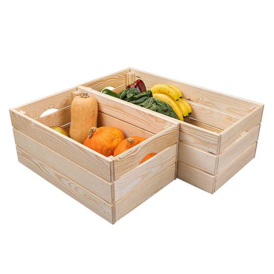 Caisse de Rangement en Bois Naturel Non traité 51cm - CAJITA - Image 3
