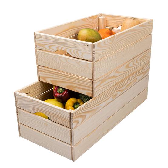 Caisse de Rangement en Bois Naturel Non traité 51cm - CAJITA - Image 5