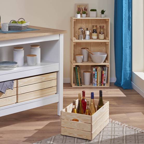 Caisse de Rangement en Bois Naturel Non traité 51cm - CAJITA - Image 4