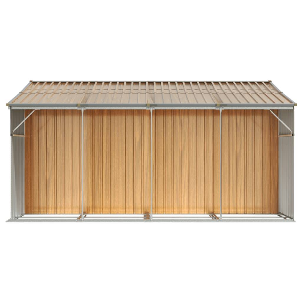 Vidaxl - Abri de jardin marron clair 277x365,5x179 cm acier galvanisé vidaXL 3188300 - Image 7