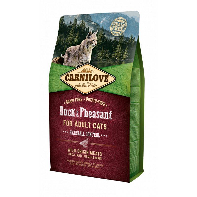 Carnilove - Croquettes chat Adulte Hairball Canard et faisan - Carnilove 2 kg