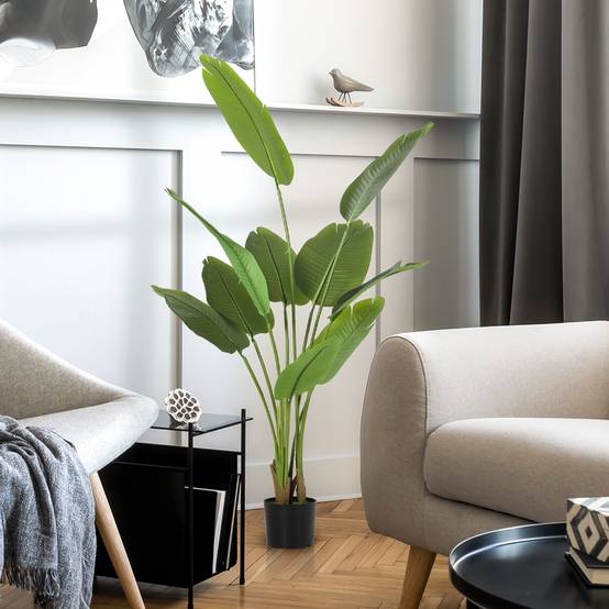 Plante artificielle intérieure 160 cm, arbre artificiel avec pot en plastique et terreau floqué - Image 9