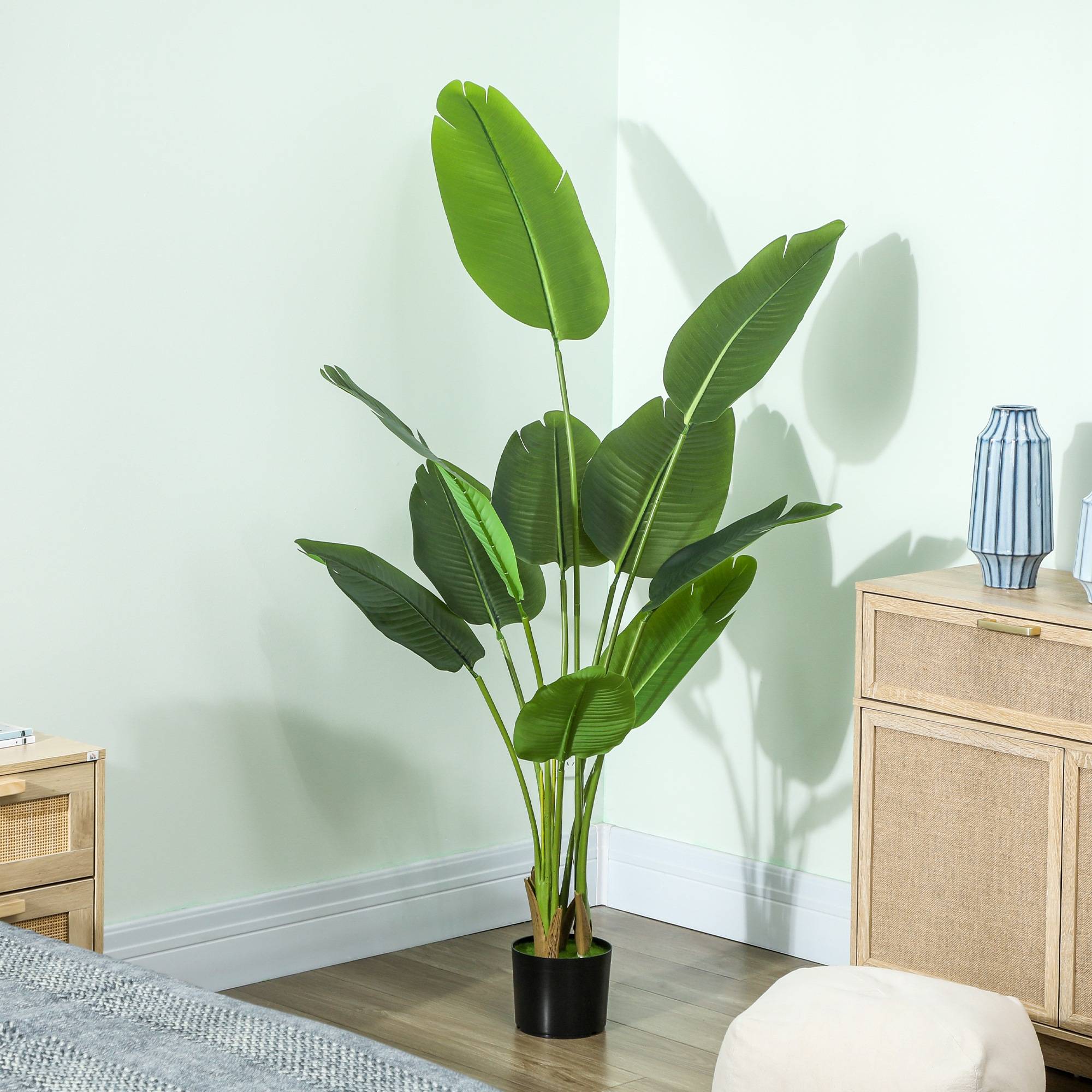 Plante artificielle intérieure 160 cm, arbre artificiel avec pot en plastique et terreau floqué - Image 10