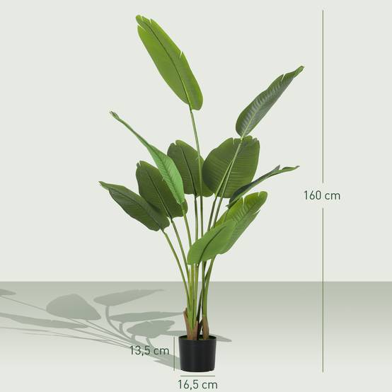 Plante artificielle intérieure 160 cm, arbre artificiel avec pot en plastique et terreau floqué - Image 5