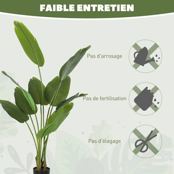 Plante artificielle intérieure 160 cm, arbre artificiel avec pot en plastique et terreau floqué - Image 8