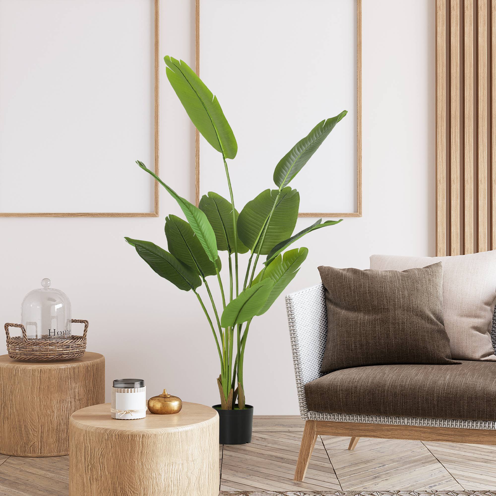 Plante artificielle intérieure 160 cm, arbre artificiel avec pot en plastique et terreau floqué - Image 4