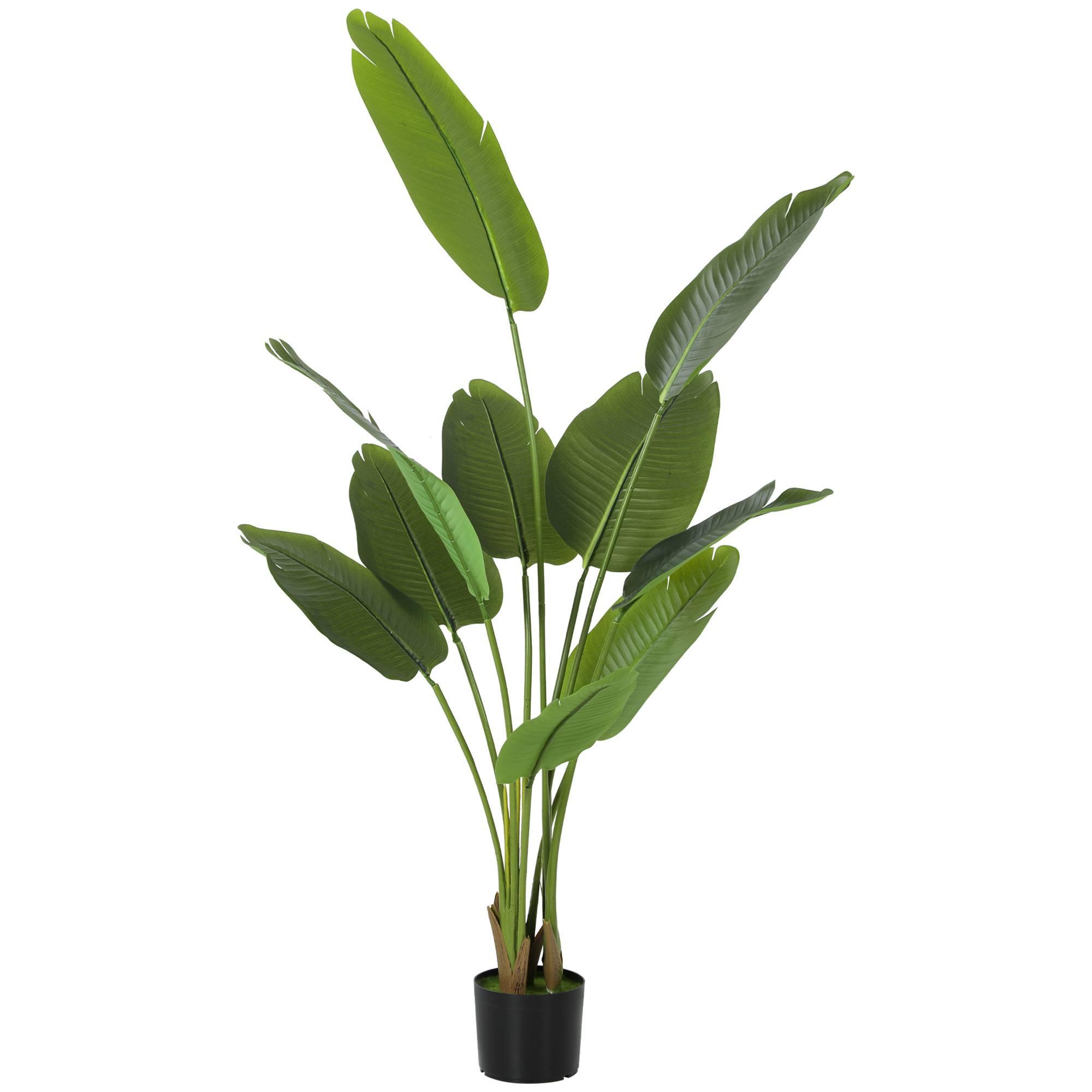 Plante artificielle intérieure 160 cm, arbre artificiel avec pot en plastique et terreau floqué - Image 2