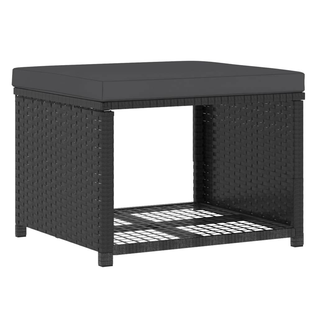 Helloshop26 - Salon de jardin meuble d'extérieur ensemble de mobilier 4 pièces résine tressée noir - Image 4