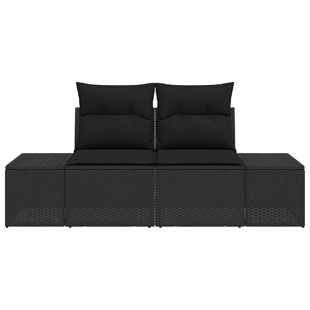 Vidaxl - Canapé de jardin avec coussin Noir 184 x 62 x 69 cm polyrotin vidaXL 42006811 - Image 5