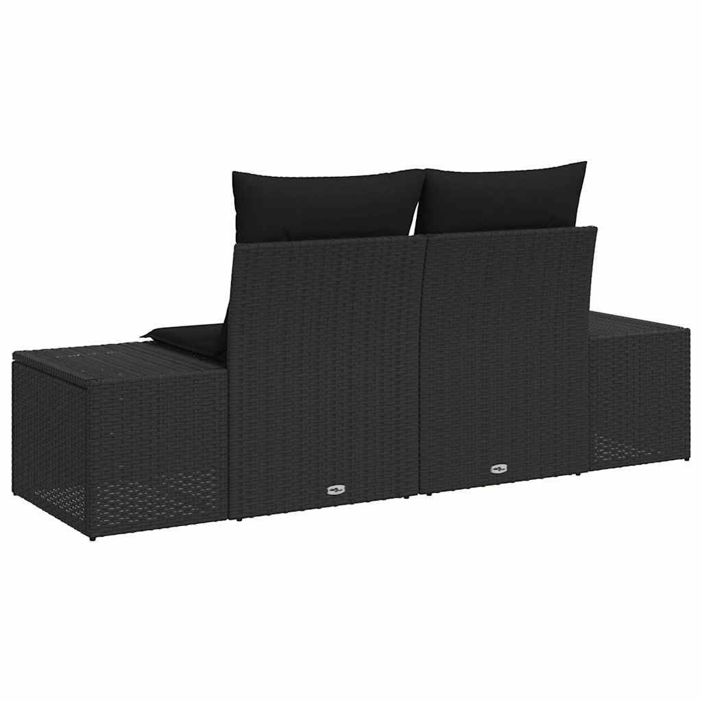 Vidaxl - Canapé de jardin avec coussin Noir 184 x 62 x 69 cm polyrotin vidaXL 42006811 - Image 4