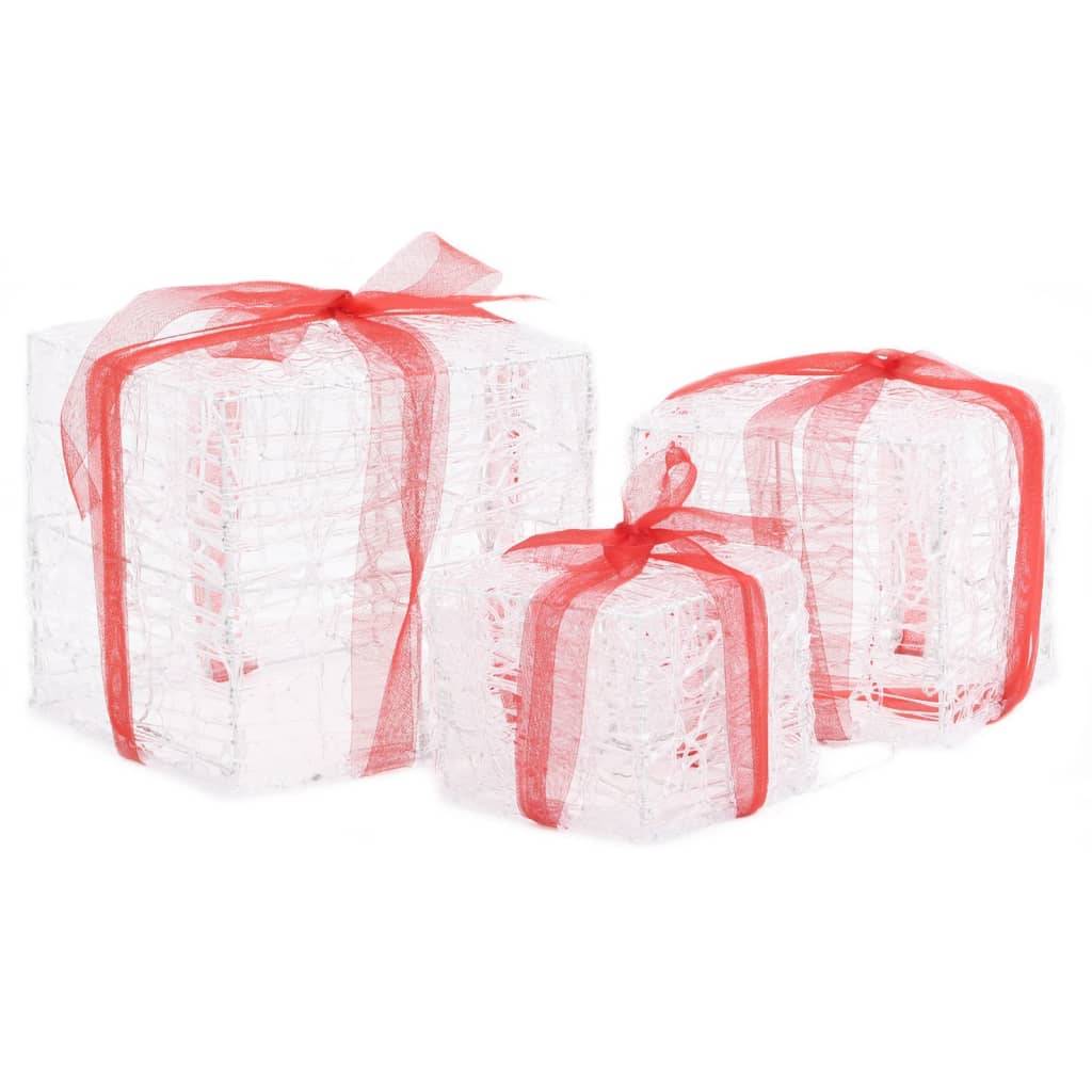 3 pcs Boîtes-cadeaux de Noël décoratives - Décoration Pour Noël Acrylique colorées - Image 4