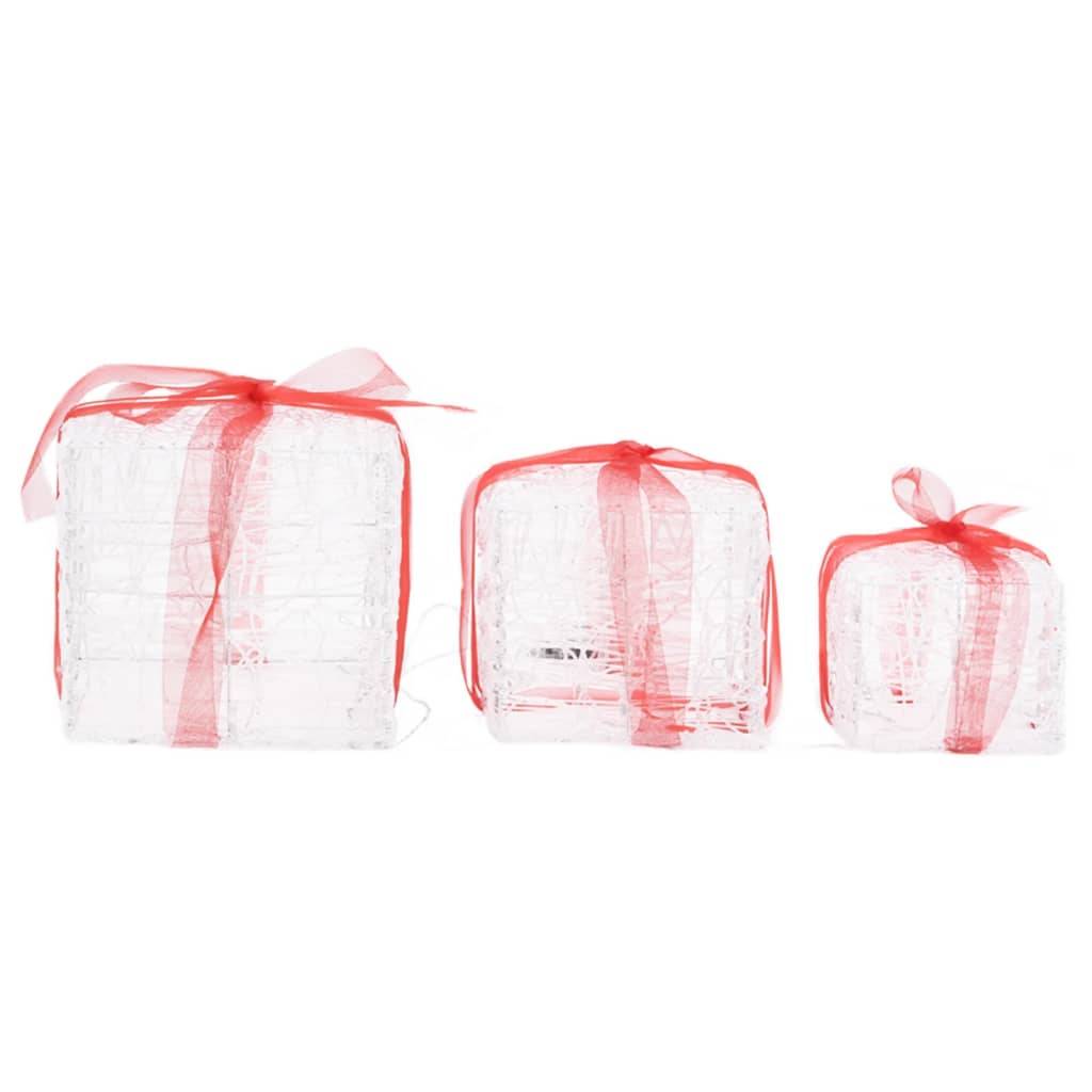 3 pcs Boîtes-cadeaux de Noël décoratives - Décoration Pour Noël Acrylique colorées - Image 5