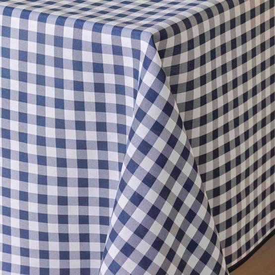 Nappe Antitache Imprimé "Vichy" 150x150cm Bleu - Image 2