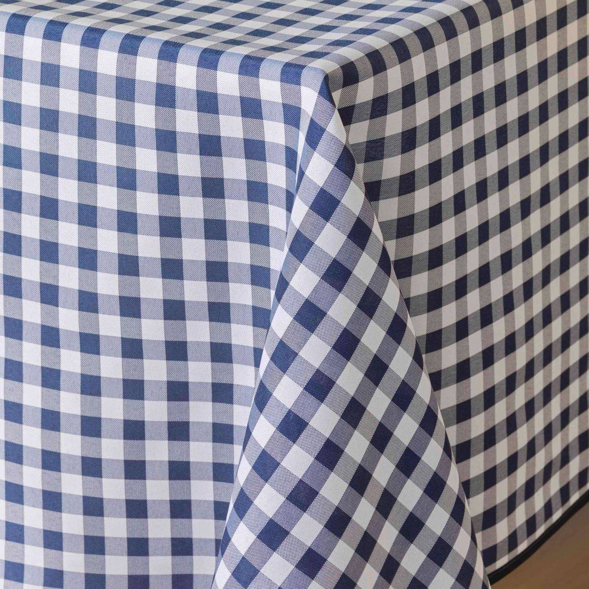 Nappe Antitache Imprimé "Vichy" 150x150cm Bleu - Image 2