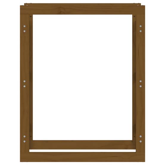 Range-bûches en Pin Massif teinte Miel pour Intérieur Stockage grande capacité 80x25x100 cm - ComfortXL Outdoor Living - Image 5