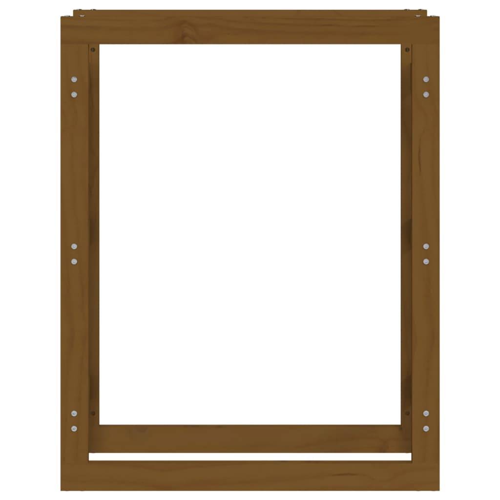Range-bûches en Pin Massif teinte Miel pour Intérieur Stockage grande capacité 80x25x100 cm - ComfortXL Outdoor Living - Image 5