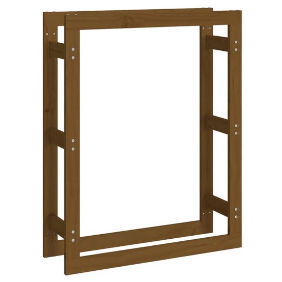 Range-bûches en Pin Massif teinte Miel pour Intérieur Stockage grande capacité 80x25x100 cm - ComfortXL Outdoor Living - Image 2