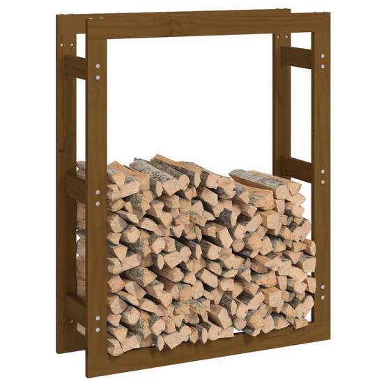 Range-bûches en Pin Massif teinte Miel pour Intérieur Stockage grande capacité 80x25x100 cm - ComfortXL Outdoor Living - Image 4