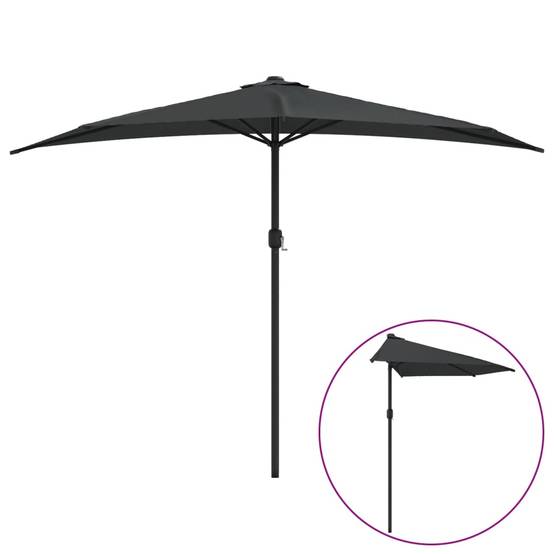 PANGIVO - Parasol de balcon demi-rond aluminium et acier anthracite 300 x 155 x 223 cm - PANGIVO - Image 2