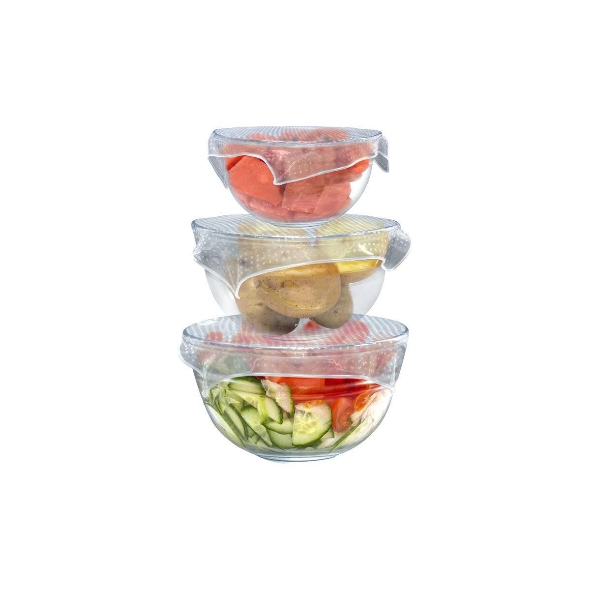 Cook Concept - Lot de 3 Couvercles "Réutilisable" 30cm Transparent - Image 3