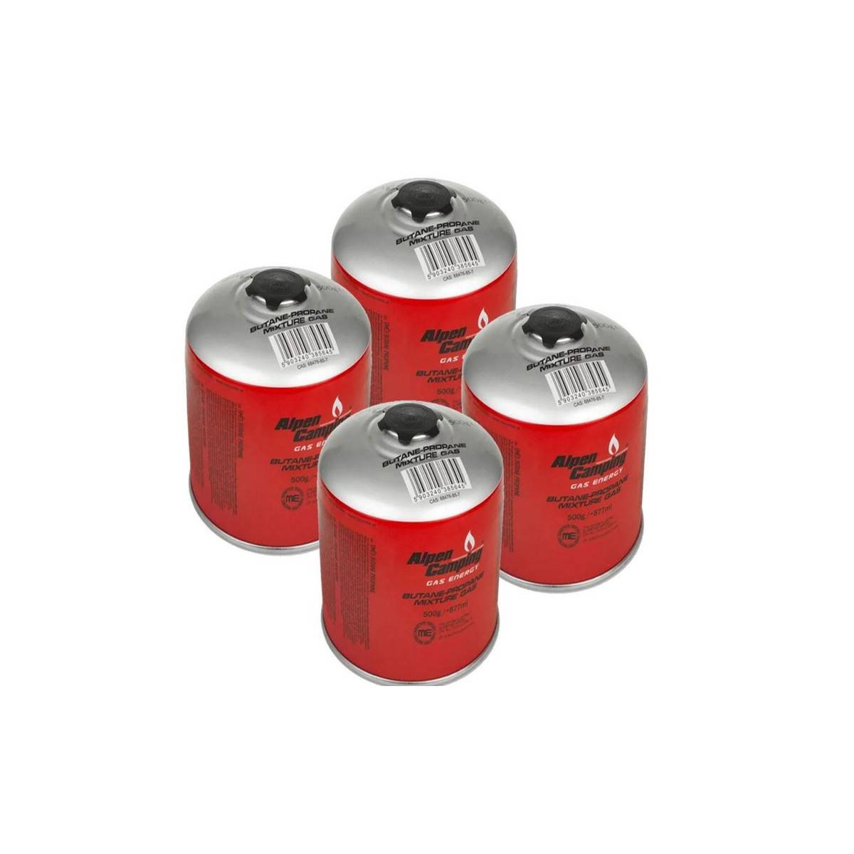 Pack de 4 Cartouches de gaz 500gr Butane/Propane MIX Gaz camping Appareils à gaz ALPENTECH - Image 1