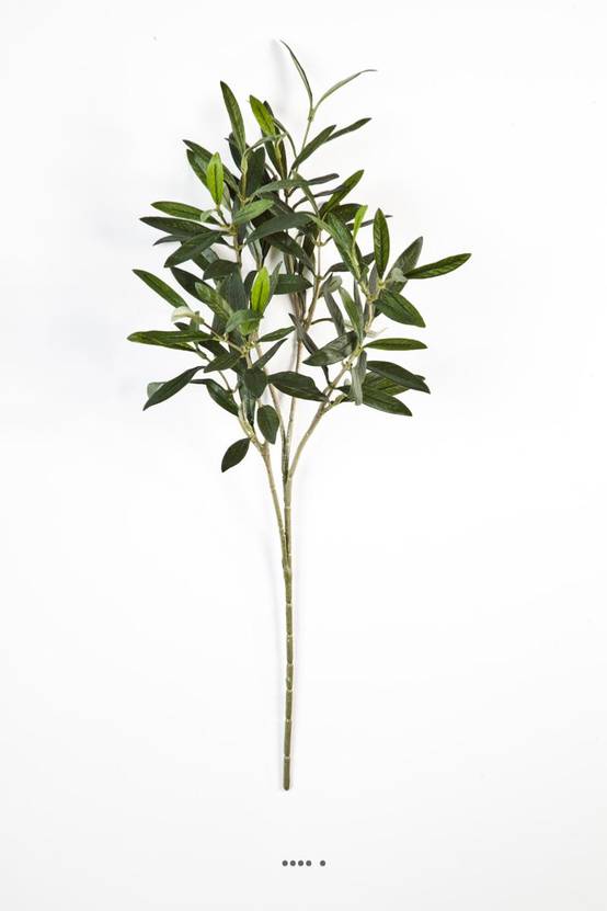 Branche d'olivier artificielle, 4 ramures, H 50 cm