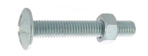 Boulon poelier à tête ronde large fendue en croix acier zingué blanc classe 4.8 NFE 25128/DIN 555 6X80 boîte de 100 - ULTIMA - 80306080 - Image 1